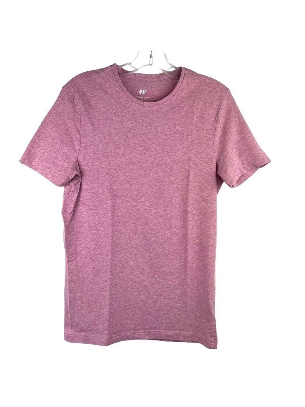 EUC-H&M Basic,Crewneck, Slim-Fit, Short Sleeve Stretch Cotton T-Shirt Pink SZ MD